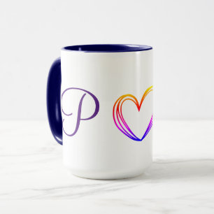 Taza simple mínimo añadir el texto monograma foto cof
