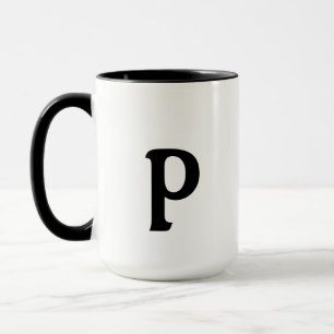 Taza simple mínimo añadir el texto monograma foto cof