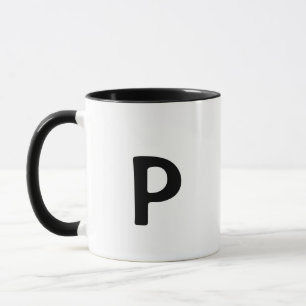 Taza simple mínimo añadir el texto monograma foto cof