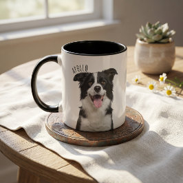 Taza Simple Moderna con Nombre y Foto de Mascota