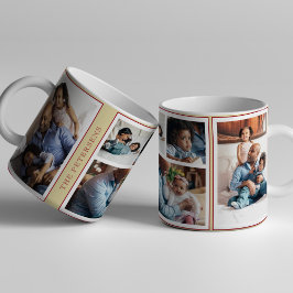 Taza Simple Navidad 5 fotocolage amarillo burdeos