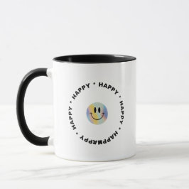 Taza Simple White Design Cup con "Happy"