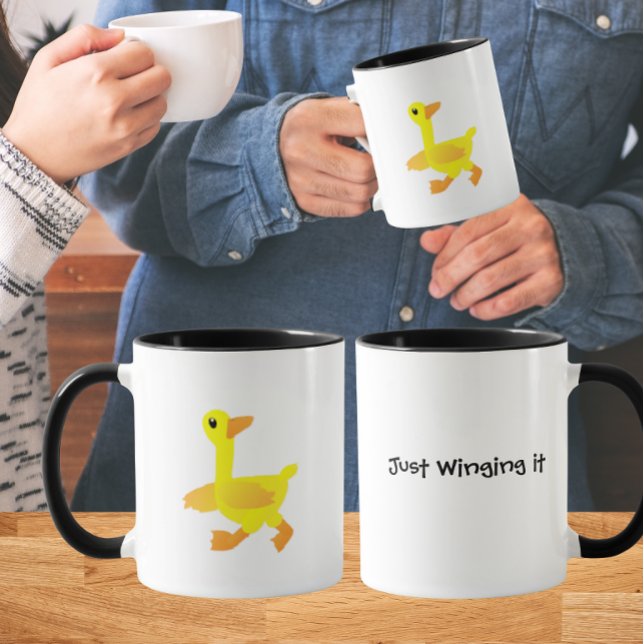Taza Simplemente improvisando Humor de Pato (Subido por el creador)