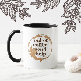 Taza Sin Café Enviar Ayuda Divertido Adicto a la Cafeín