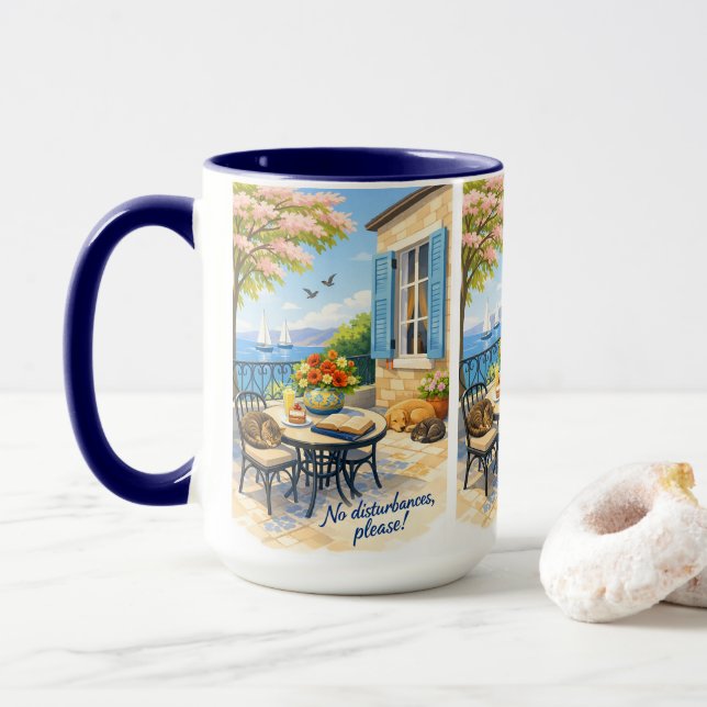 Taza ¡Sin disturbios, por favor! (Con donut)