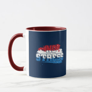Taza Sin estrés - Mentalidad positiva azul rojo