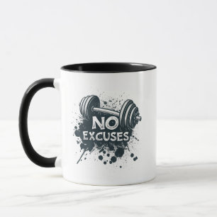 Taza sin excusas: taza de café motivacional en neg
