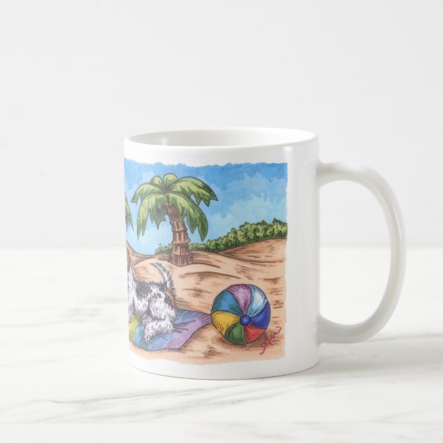 Taza sin fin del blanco del verano 11oz del Fox (Derecha)