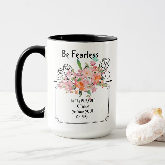 Taza Sin Miedo: Cita de Ánimo (Con donut)