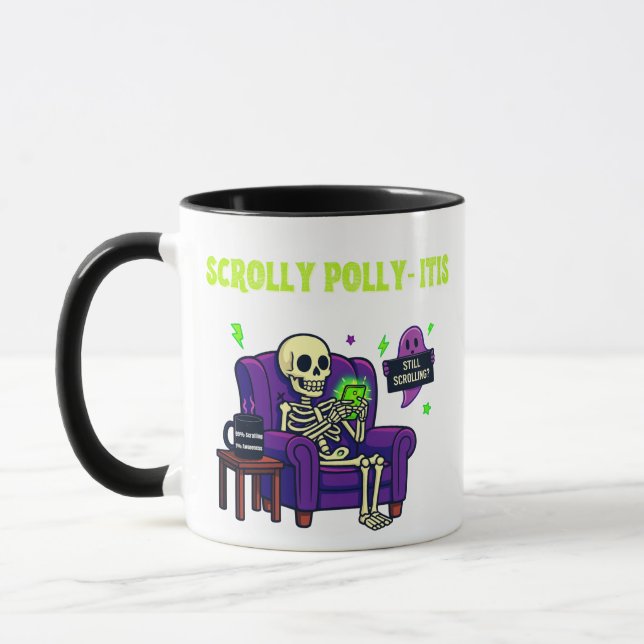 Taza Síndrome de Scrolly Polly ‑ Divertido Doomscrollin (Izquierda)