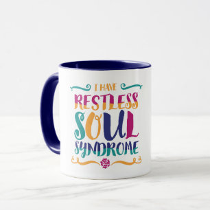 Taza Síndrome de Soul Inquieto Tipografía Hippie