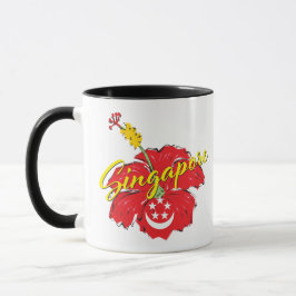 Taza Singapur patriota Hibiscus Mug