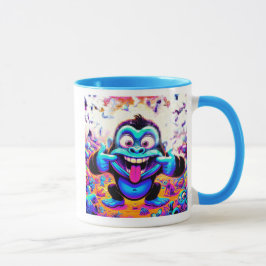Taza  Singe excentrique et coloré.