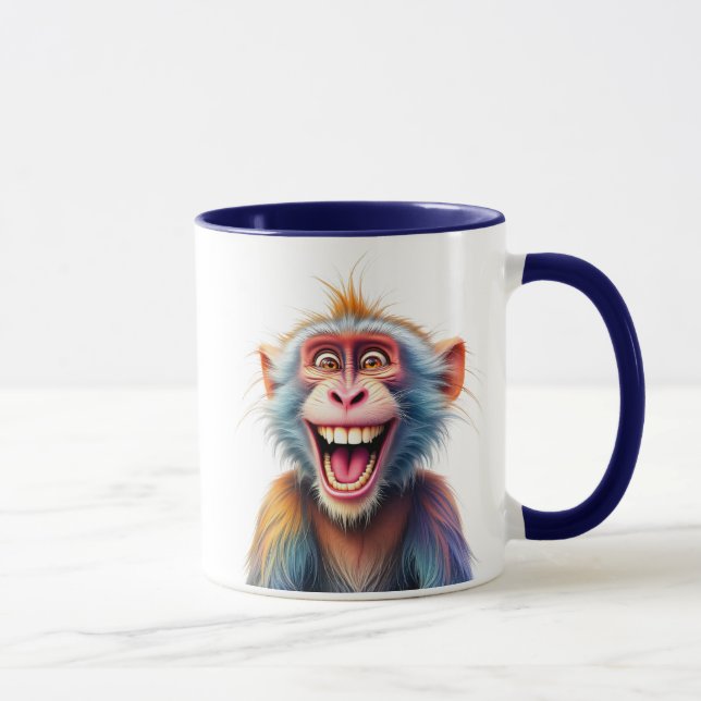 Taza Singe rigolo au sourire éclatant. (Derecha)