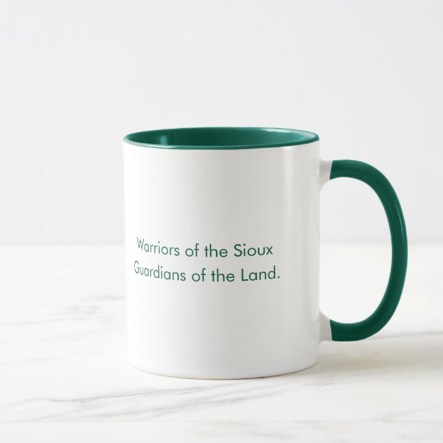 Taza Sioux Personalizado Tipografía Verde Café Mug (Derecha)