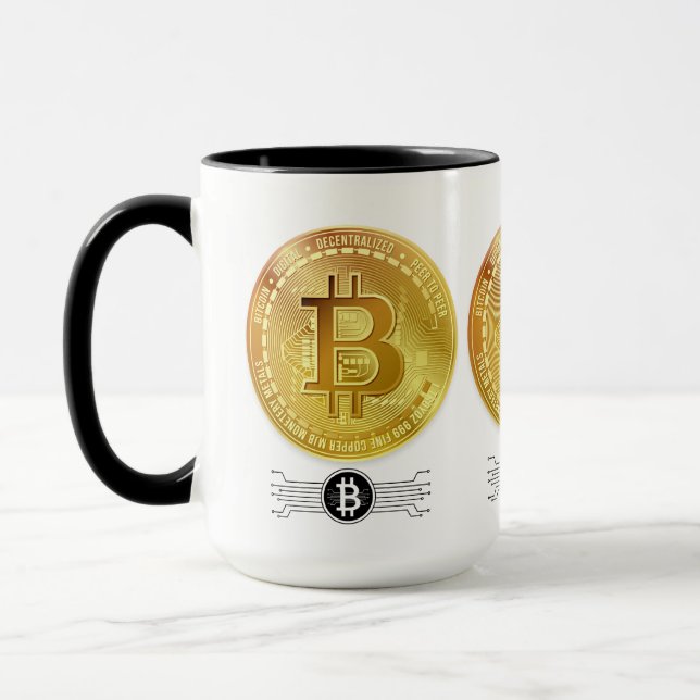 Taza "¡Sip en estilo con poder de Bitcoin!" (Izquierda)