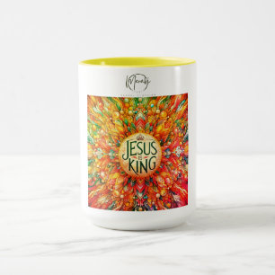 Taza "Sip in Faith: Jesús es el rey tazón de café"