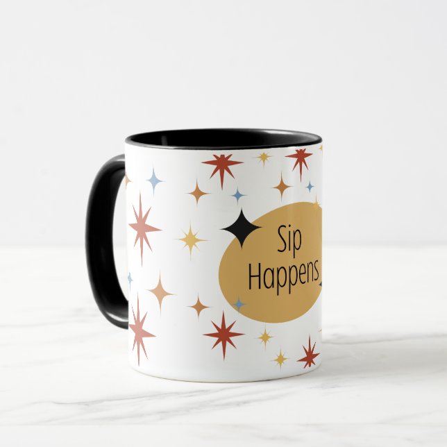 Taza Sip Ocurre - Café retro de mediados del siglo mode (Anverso izquierdo)