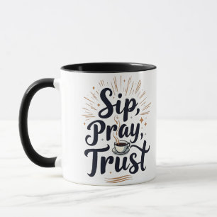 Taza Sip Pray Trust Café Y Jesus Lover