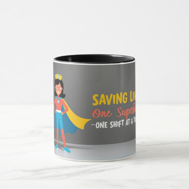 Taza Sip Your Strength: Nurse Superhero Mug (Centro)