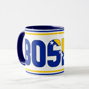 Taza Sippin' con el café patriótico de Bosnia