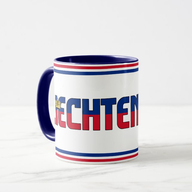 Taza Sippin' con el café patriótico de Liechtenstein (Anverso izquierdo)