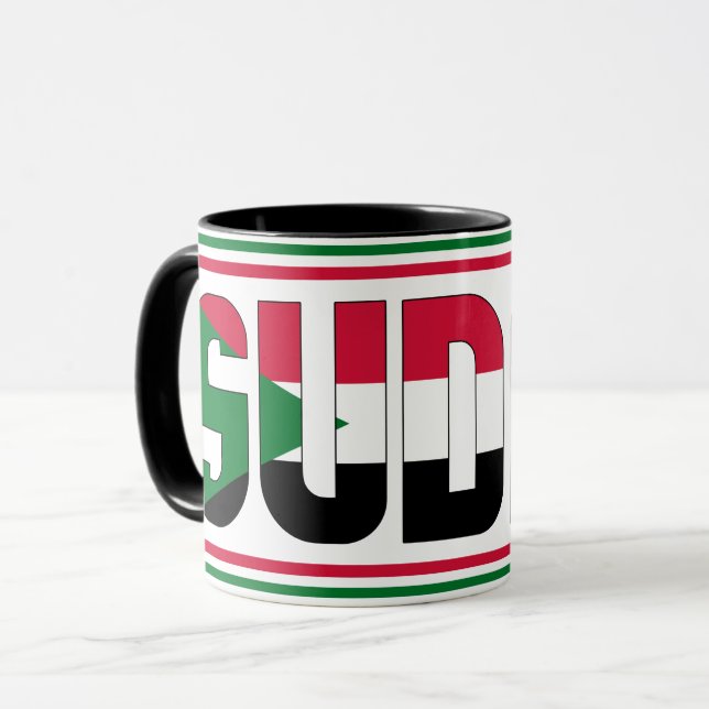 Taza Sippin' con el café patriótico de Sudán (Anverso izquierdo)