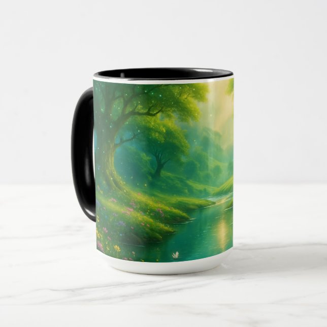 Taza Sips de serenidad - Magnífico paisaje fluvial (Anverso izquierdo)