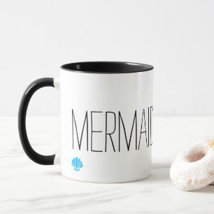 Taza Sirena de corazón con cubierta azul