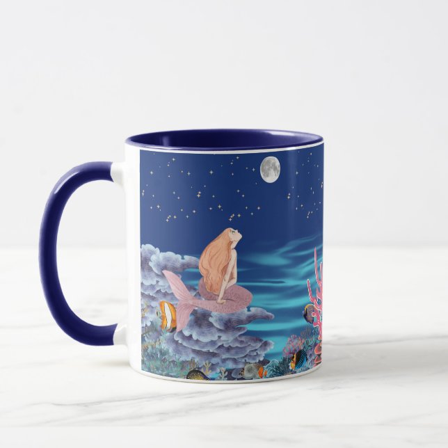 Taza sirena mirando la luna (Izquierda)