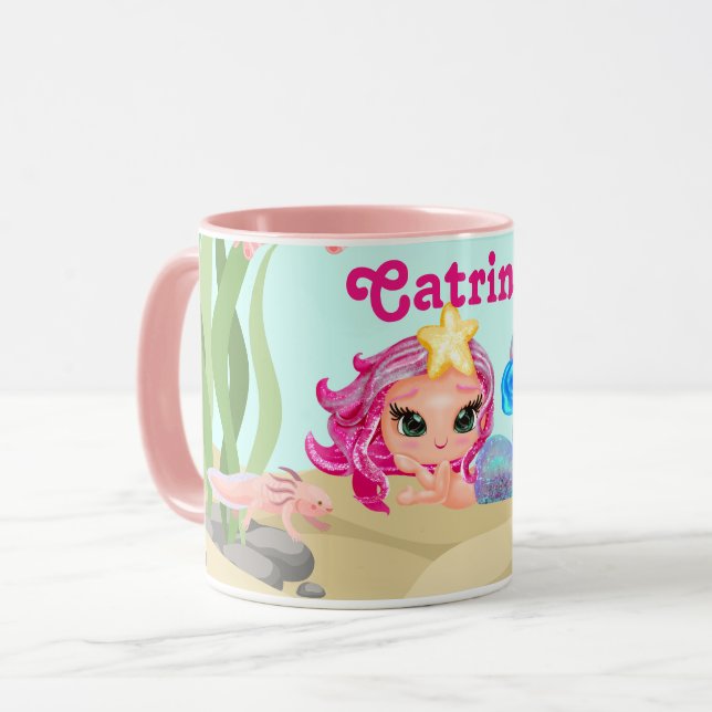 Taza Sirena personalizada y Axolotl (Anverso izquierdo)