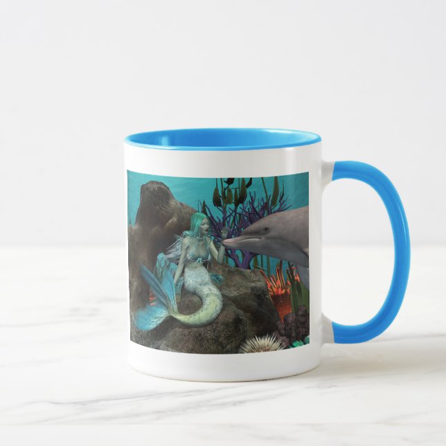 Taza Sirena y delfín bajo el mar (Derecha)
