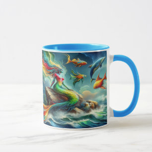 Taza Sirenita en roca rodeada por la majestuosa 36x24