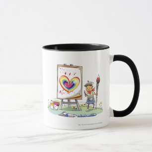 Taza Sirva sostener una brocha y hacer una pausa un