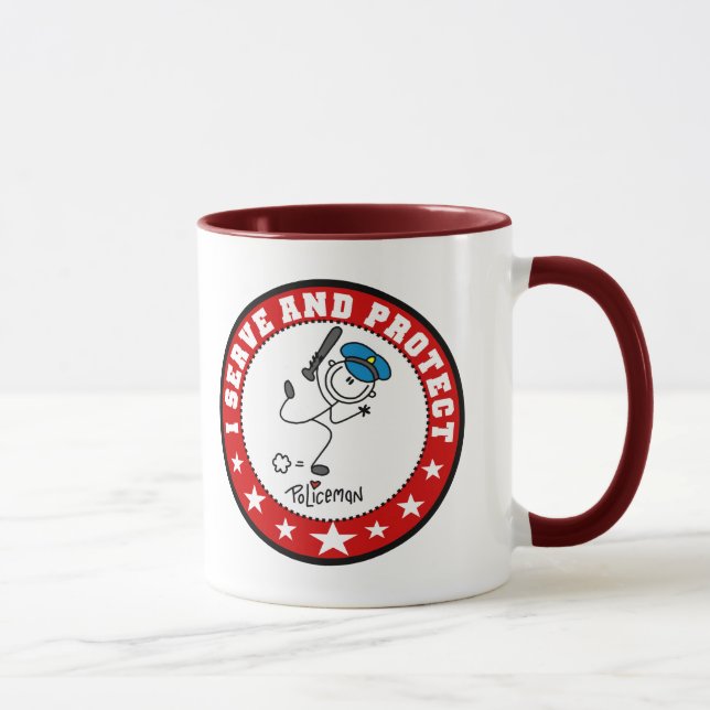 Taza Sirva y proteja al policía (Derecha)