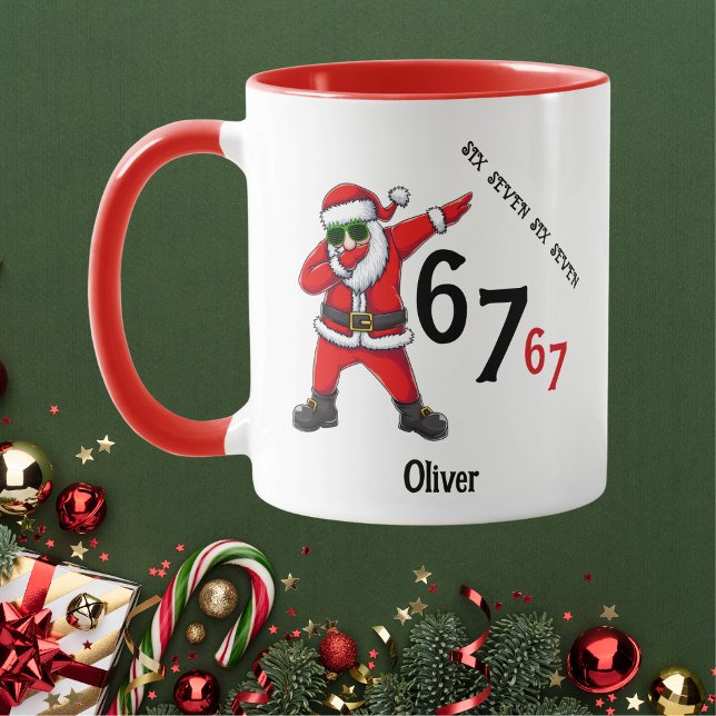Taza Six Seven 6 7 67 Meme Santa Dubbing Personalized (Subido por el creador)