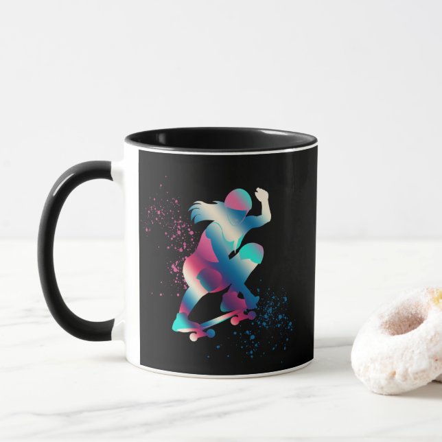 Taza Skateboarder femenino (Con donut)