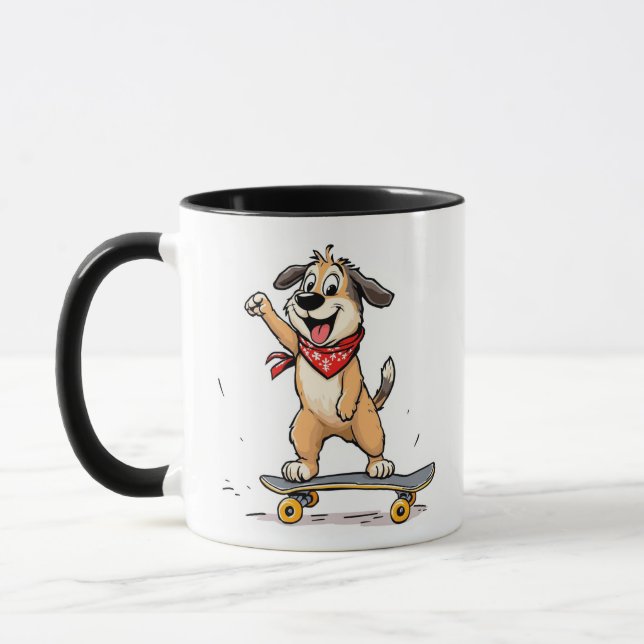 Taza Skateboarding Perro Mug - Regalo divertido (Izquierda)