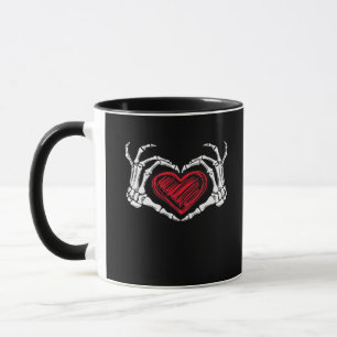 Taza Skeleton de las manos del corazón