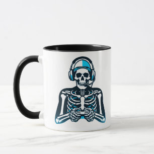 Taza Skeleton Gamer Skull - Controlador de auriculares