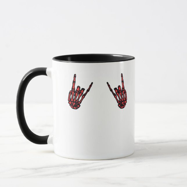 Taza Skeleton Hand Heart Roll & Red Classic (Izquierda)