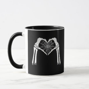 Taza Skeleton Hands Cobweb Heart (Blanco) Classic