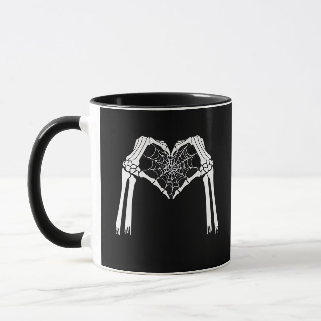 Taza Skeleton Hands Cobweb Heart (Blanco) Classic (Izquierda)