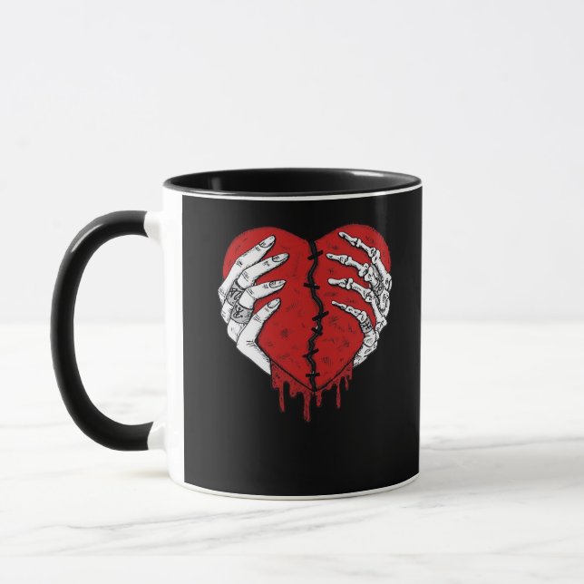 Taza Skeleton Hands Hearts Classic Trending (Izquierda)