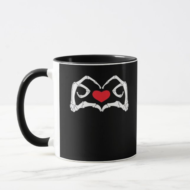 Taza Skeleton Heart And Hands Funny (Izquierda)