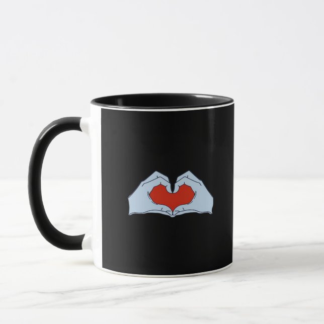 Taza Skeleton Heart Hands Classic & Basic Halloween (Izquierda)