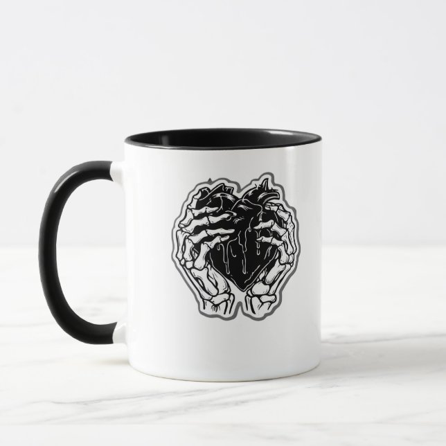 Taza Skeleton Heart Hands Funny (Izquierda)