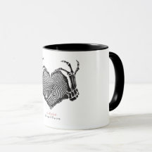 Skeleton Heart Rótulo Mug