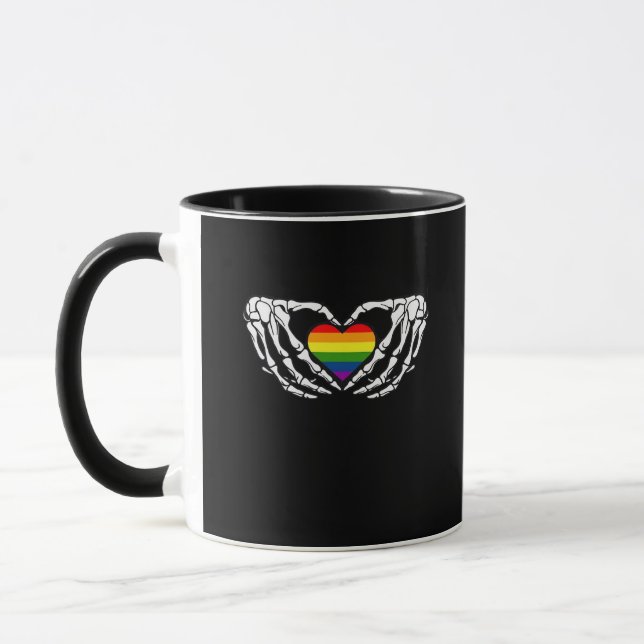 Taza Skeleton Lgbt Orgullo Gótico Halloween Clásico (Izquierda)