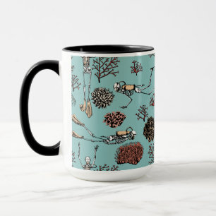 Taza Skeleton Scuba Diver & Coral Ceramic Mug